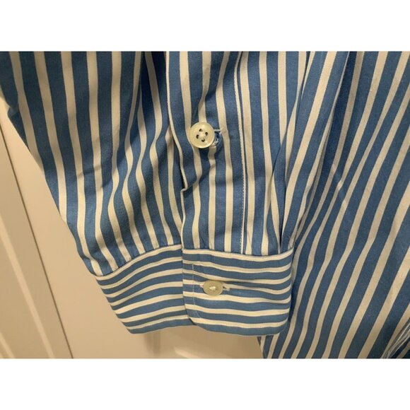 Ralph Lauren Button Down Shirt Large Blake Blue White Stripes - Picture 4 of 7